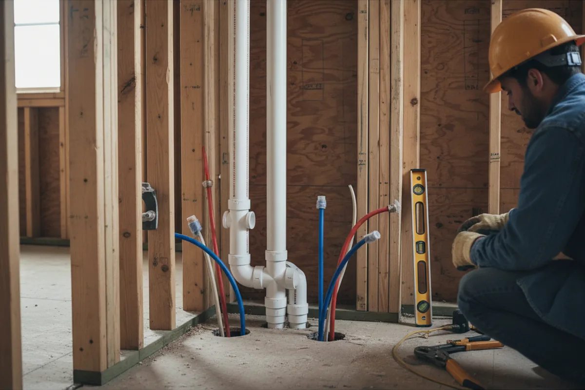 Drain and supply rough-in during Drain Cleaning in Great Falls